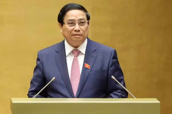 Thủ tướng Phạm Minh Chính trình bày Báo cáo của Chính phủ tại phiên khai mạc Kỳ họp.