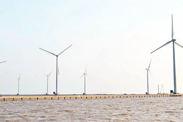 Một công trình điện gió ở Bạc Liêu.