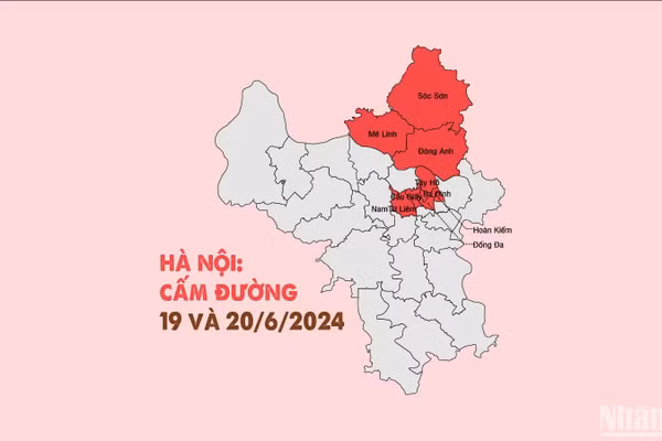 [Infographic] Hà Nội phân luồng giao thông trong ngày 19 và 20/6