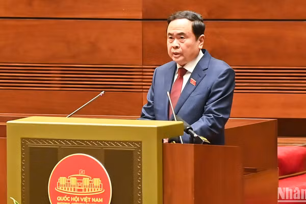 Chủ tịch Quốc hội Trần Thanh Mẫn phát biểu khai mạc Kỳ họp. (Ảnh: DUY LINH)