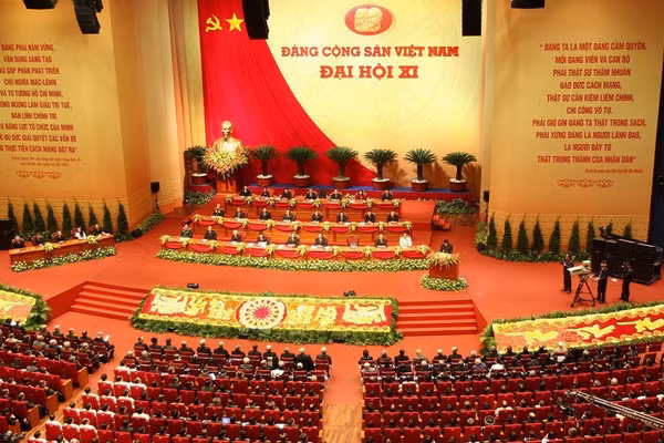 Đại hội đại biểu toàn quốc Đảng Cộng sản Việt Nam lần thứ XI diễn ra từ ngày 12-19/1/2011, tại Hà Nội. (Ảnh: TTXVN)