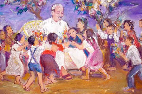 Chủ tịch Hồ Chí Minh nói chuyện với đại biểu trí thức dự Hội nghị Chính trị đặc biệt tháng 3/1964. (Ảnh tư liệu) 