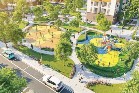 Phối cảnh không gian sinh hoạt cộng đồng của khu nhà ở xã hội Đoàn Kết.