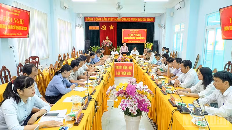 Quang cảnh hội nghị giao ban báo chí. (Ảnh: BÁ DŨNG)