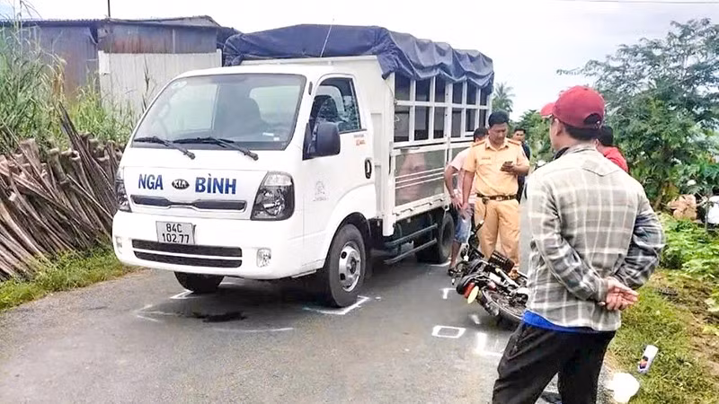 Hiện trường vụ tai nạn giao thông. 