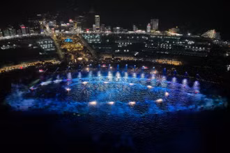 Sân khấu màn trình diễn “Bản giao hưởng đảo xanh”.