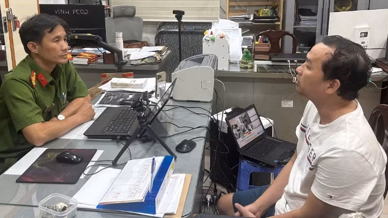 Nghi can Trần Thanh Hải tại Cơ quan điều tra.