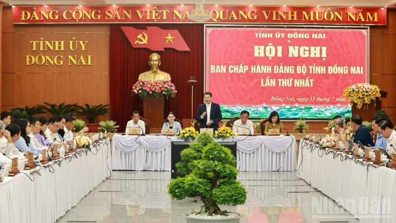 Quang cảnh Hội nghị Ban Chấp hành Đảng bộ tỉnh Đồng Nai.