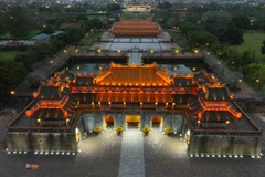 Vẻ đẹp của Đại Nội - trái tim Cố đô Huế về đêm. Đây là điểm đến được đông đảo du khách Australia nói riêng và du khách trên toàn cầu nói chung yêu thích. (Ảnh: TTXVN)