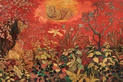 Tác phẩm "Gọi trăng" của họa sĩ Phạm Trà My, sáng tác năm 2023.