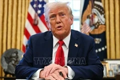 Tổng thống Mỹ Donald Trump phát biểu tại Nhà Trắng, Washington, DC. (Ảnh: TTXVN)