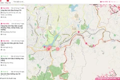 Với bản đồ mai anh đào Đà Lạt số, du khách có thể tra cứu thông tin chính xác về từng địa điểm, trạng thái của từng khu vực hoa nở. (Ảnh chụp màn hình)