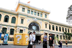Bưu điện Trung tâm, công trình kiến trúc độc đáo ở trung tâm TP Hồ Chí Minh. (Ảnh: TTXVN)