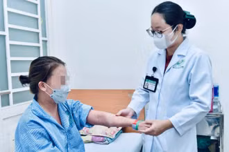Bệnh nhân T. khi điều trị tại Bệnh viện Quân y 175.