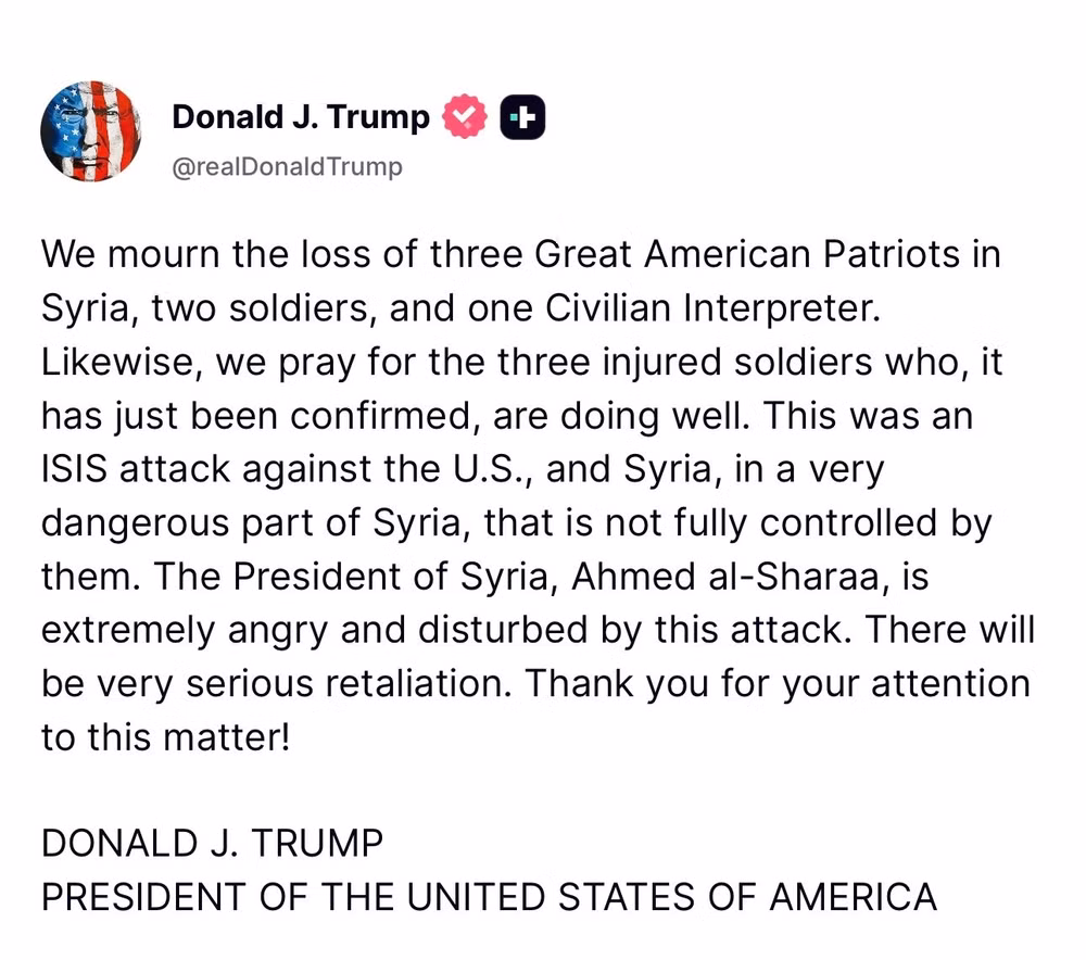 Trên nền tảng Truth Social, Tổng thống Trump khẳng định Mỹ sẽ giáng đòn “trả đũa rất nặng nề”.