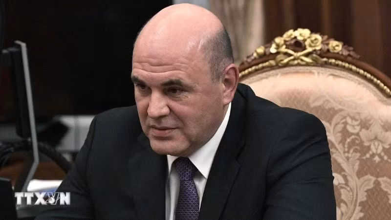 Thủ tướng Nga Mikhail Mishustin tại một cuộc họp ở Moskva, Nga. (Ảnh: THX/TTXVN)