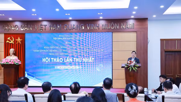 Giáo sư, Tiến sĩ Lê Anh Vinh phát biểu tại hội thảo. (Ảnh: Mạnh Xuân)