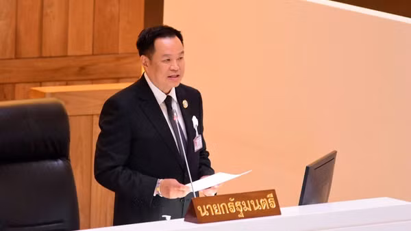Thủ tướng Anutin Charnvirakul tuyên bố chính sách trước Quốc hội Thái Lan. (Ảnh: Văn phòng Thủ tướng Thái Lan)