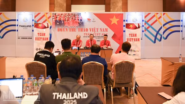 Đoàn Thể thao Việt Nam thông tin về tình hình thi đấu tại SEA Games 33. (Ảnh: MINH THẮNG)