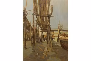 Phạm Xuân Trung, Khi nước nghỉ, sơn dầu.