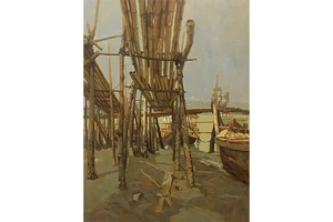 Phạm Xuân Trung, Khi nước nghỉ, sơn dầu.