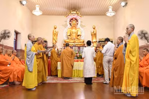 Buổi lễ được tổ chức tại chùa Phổ Phước ở thủ đô Bangkok.