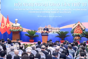 Tổng Bí thư, Chủ tịch nước Tô Lâm phát biểu tại Hội nghị Ngoại giao lần thứ 33. Ảnh: TRẦN HẢI