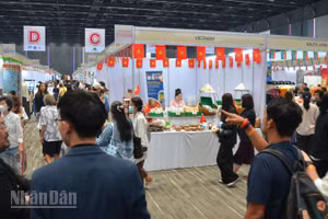 Các gian hàng của Việt Nam tại Hội chợ Chữ thập Đỏ Đoàn Ngoại giao lần thứ 59. (Ảnh: MINH THẮNG)