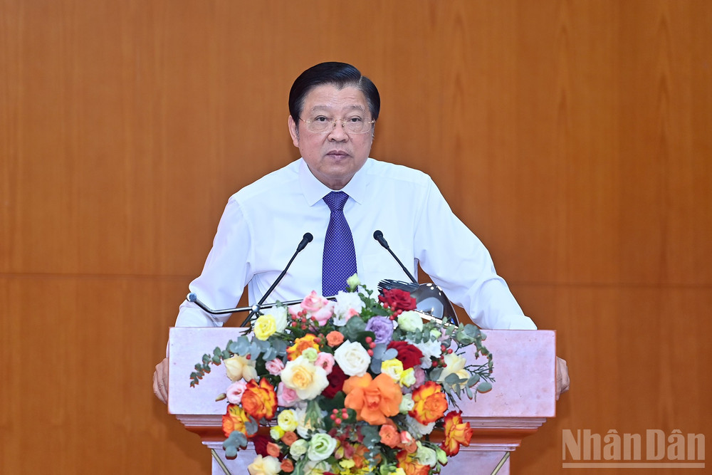 Trưởng Ban Nội chính Trung ương Phan Đình Trạc phát biểu chỉ đạo hội nghị. ndo_br_a3-bnd-2603.jpg