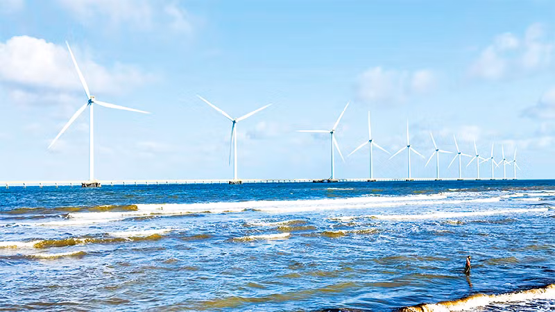 Điện gió góp phần tăng trưởng kinh tế của tỉnh Vĩnh Long.