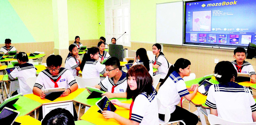 “Phòng học chuyển đổi số” của Trường THCS Chu Văn An (phường Gia Viên, Hải Phòng).