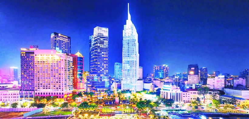 Toàn cảnh khu vực trung tâm Thành phố Hồ Chí Minh. (Ảnh TẤT ĐẠT)