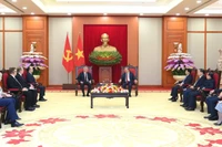 Quang cảnh cuộc tiếp tại Trụ sở Trung ương Đảng. (Ảnh: ĐĂNG KHOA)