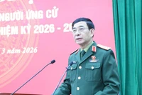 Đại tướng Phan Văn Giang phát biểu tại hội nghị. (Ảnh: DUY ĐỨC)