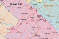 Một phần bản đồ thành phố Cần Thơ.