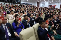 Biểu quyết thông qua Nghị quyết Đại hội đại biểu Đảng bộ tỉnh Thái Nguyên lần thứ nhất, nhiệm kỳ 2025-2030. (Ảnh: TUẤN SƠN)