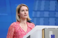 Đại diện cấp cao phụ trách chính sách đối ngoại của Liên minh châu Âu (EU), bà Kaja Kallas phát biểu trong một cuộc họp báo tại Brussels, Bỉ. (Ảnh: THX/TTXVN)