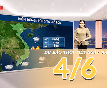 [Video] Dự báo thời tiết đêm nay và ngày mai ngày 4/6/2026: Bắc Bộ hạ nhiệt, Trung Bộ có nắng nóng gay gắt