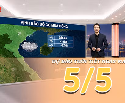 [Video] Dự báo thời tiết đêm nay và ngày mai ngày 5/5/2026: Mưa thu hẹp, trời chuyển nắng tại Bắc Bộ và Trung Bộ