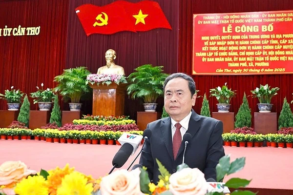 Chủ tịch Quốc hội Trần Thanh Mẫn phát biểu tại buổi lễ.