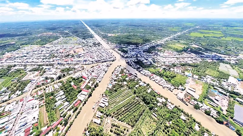 Đô thị Ngã Bảy nhìn từ trên cao.