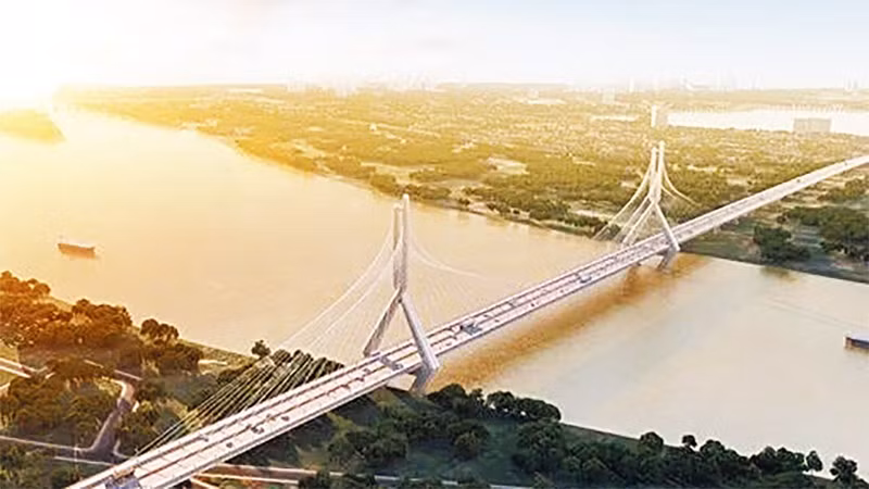 Quy hoạch với tầm nhìn 100 năm sẽ giúp Hà Nội kết nối, khai thác hệ thống hạ tầng một cách hiệu quả. (Trong ảnh: Phối cảnh cầu Tứ Liên)