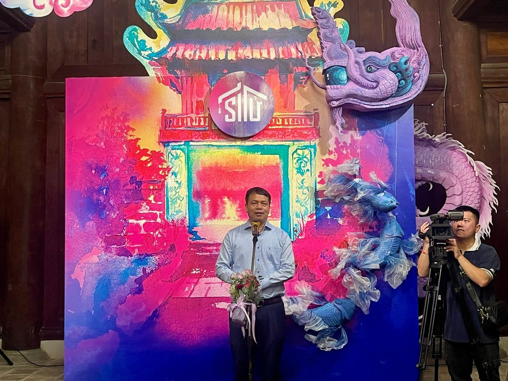 Ông Lê Xuân Kiêu, Giám đốc Trung tâm Hoạt động Văn hóa Khoa học Văn Miếu-Quốc Tử Giám chia sẻ tại sự kiện. z6718503388396-869c3b1a1456d98ce90d076755cbe846.jpg