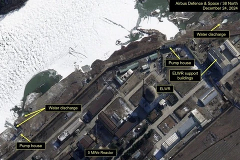 Hình ảnh chụp lò phản ứng tại cơ sở hạt nhân Yongbyon của Triều Tiên ngày 24/12/2024. (Ảnh: 38 North)