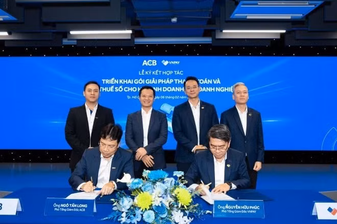 Ngân hàng Thương mại cổ phần Á Châu (ACB) và Công ty Cổ phần Giải pháp Thanh toán Việt Nam (VNPAY) chính thức ký kết hợp tác triển khai bộ giải pháp “Thanh toán và Nộp thuế số” cho hộ kinh doanh, doanh nghiệp.