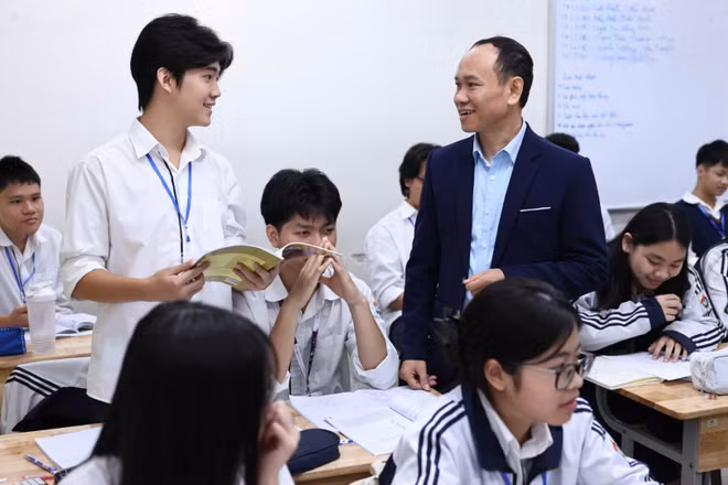 Trong giờ học tại Trường trung học phổ thông Việt Đức (Hà Nội) (Ảnh minh họa: ĐẠI THẮNG)