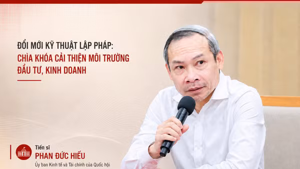 Tiến sĩ Phan Đức Hiếu trao đổi về quá trình cải cách thủ tục hành chính, cải thiện môi trường, đầu tư kinh doanh tại Việt Nam. (Ảnh: Có sử dụng yếu tố AI trong thiết kế)