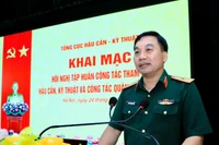 Thiếu tướng Nguyễn Trọng Thiện, Phó Chủ nhiệm Tổng cục Hậu cần-Kỹ thuật phát biểu khai mạc Hội nghị. 