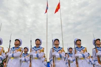 Đội danh dự tại buổi lễ tổng duyệt.