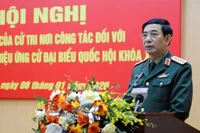 Đại tướng Phan Văn Giang phát biểu tại hội nghị.